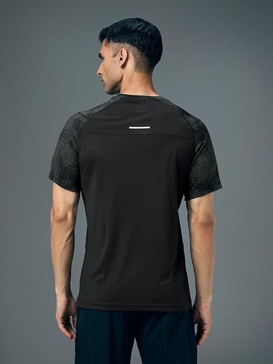 FlexWear Men’s Black Printed Crew Neck T