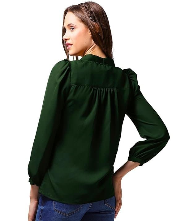 AureliaX Women’s V-Neck Balloon Sleeve Blouse