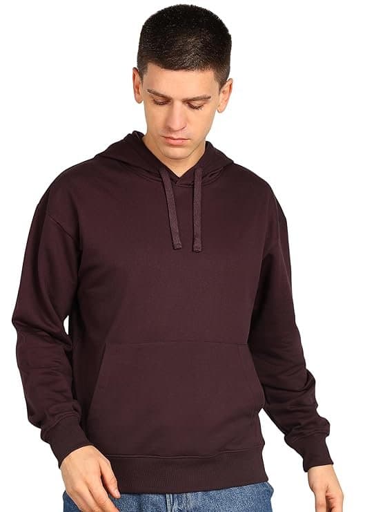 UrbanEdge Men’s Solid Oversized Hoodie