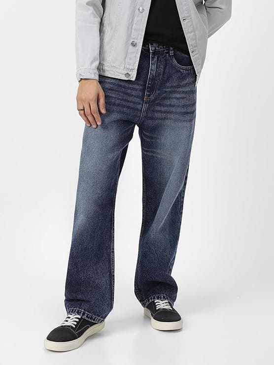 WestCore Men’s Dark Blue Baggy Fit Jeans