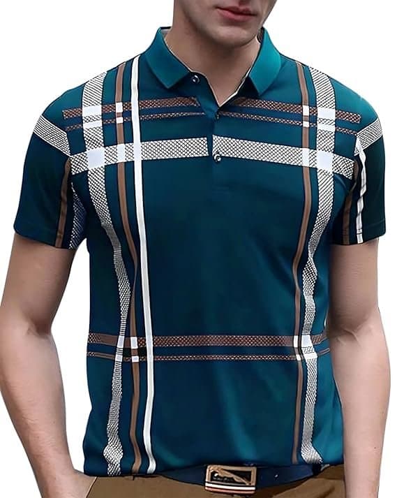 Velmora Men’s Blue Colorblock Polo T