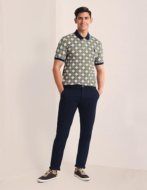 Velmora Men’s Blue Slim Fit Polo T