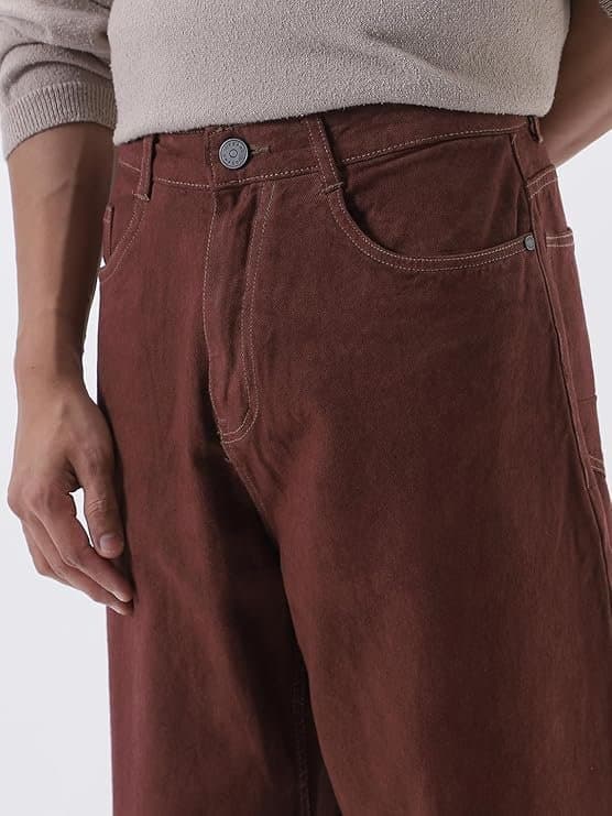 EcomX Men’s Brown Loose Fit Jeans