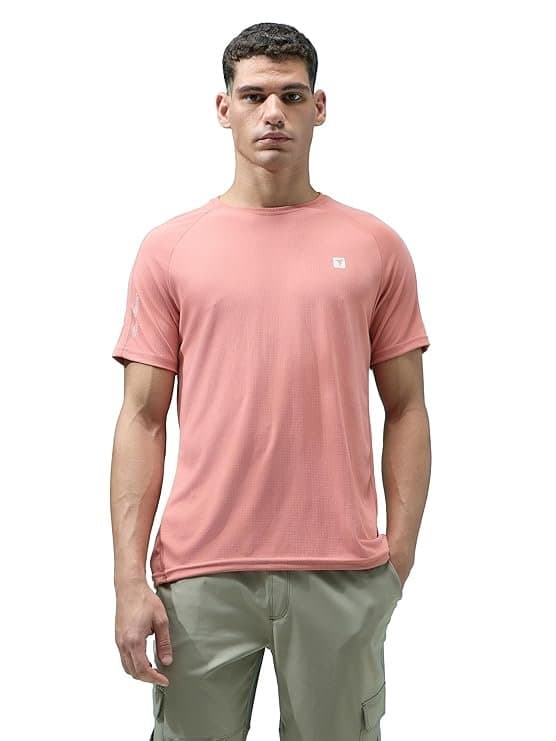 FlexWear Men’s Peach Half Sleeve Crew Neck T