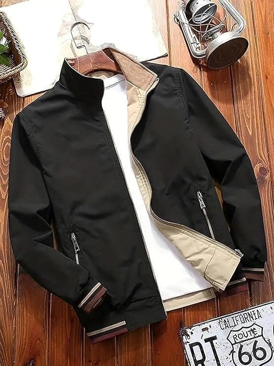 LuxeLayer Men’s Black Outdoor Jacket