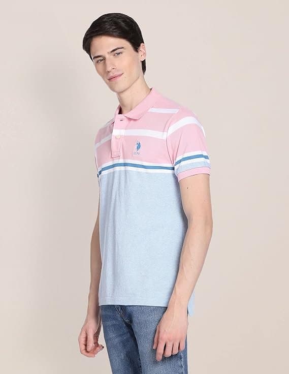Velmora Men’s Pink Slim Fit Polo T