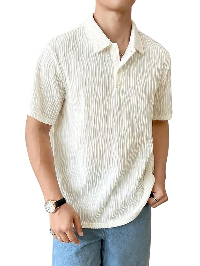 UrbanDrip Men’s White Cotton Polo T