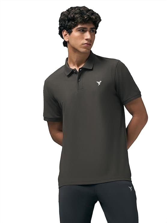 FlexWear Men’s Black Half Sleeve Polo T