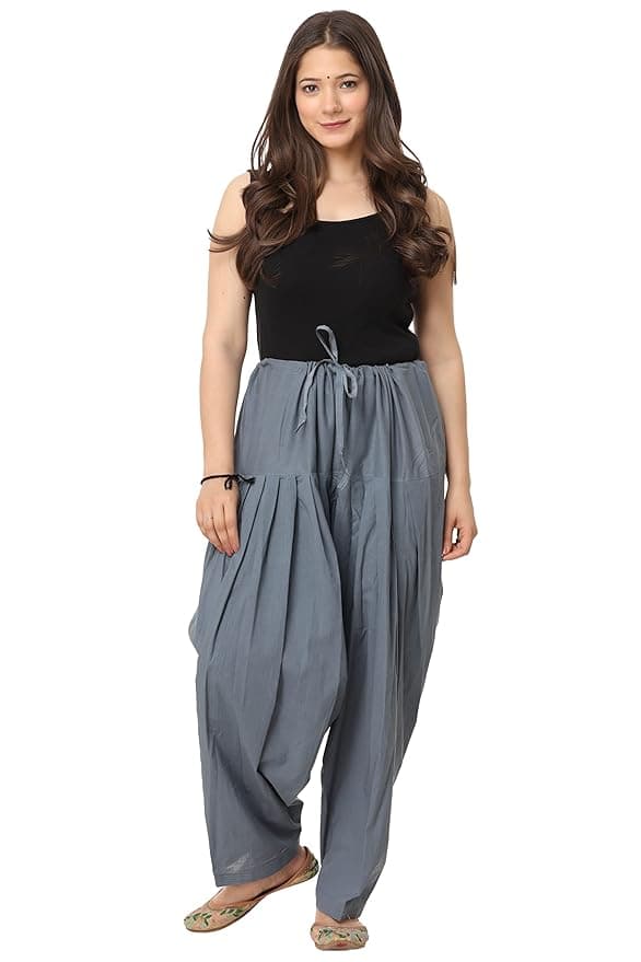 IndiBloom Women’s Beige Cotton Semi Patiala Salwar
