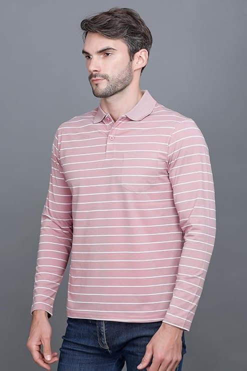 Velmora Men’s Pink Cotton Polo T