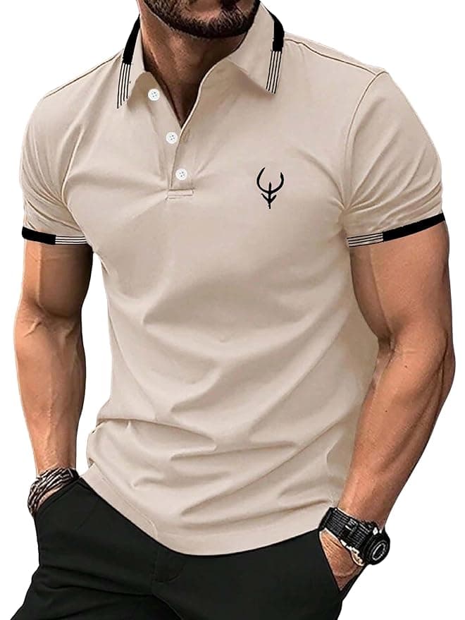 UrbanDrip Men’s Beige Oversized Printed Cotton T