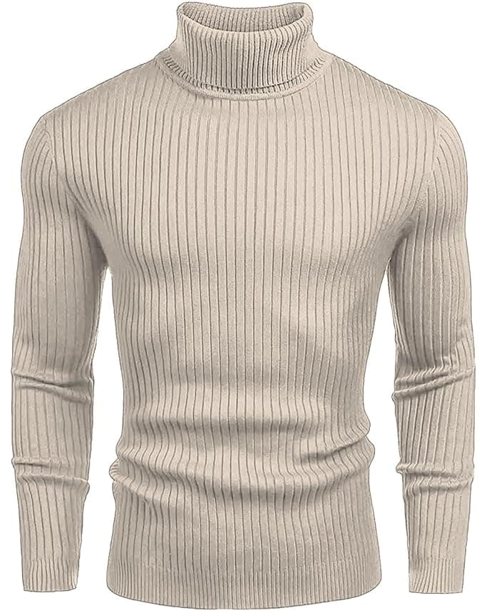 FlexWear Men’s Beige High Neck Cotton T