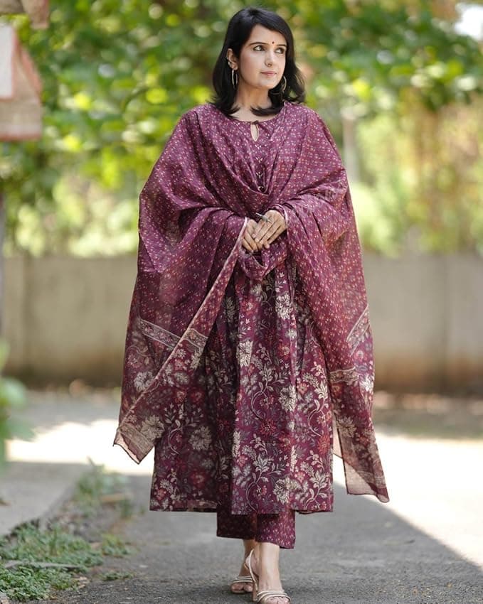 Zariya Women’s Anarkali Kurta Set with Dupatta