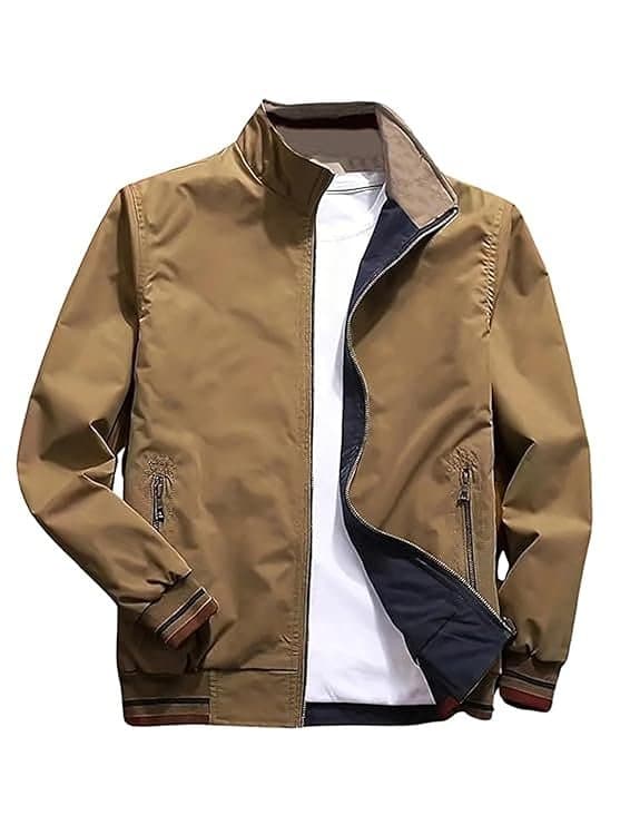 LuxeLayer Men’s Khaki Outdoor Jacket