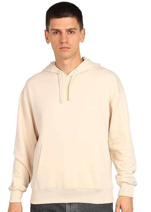 UrbanEdge Men’s Solid Oversized Hoodie