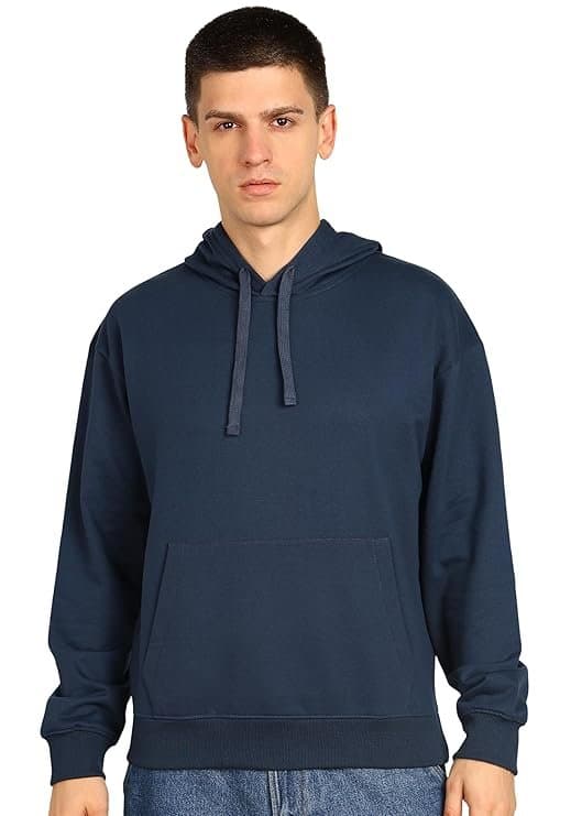 UrbanEdge Men’s Solid Oversized Hoodie