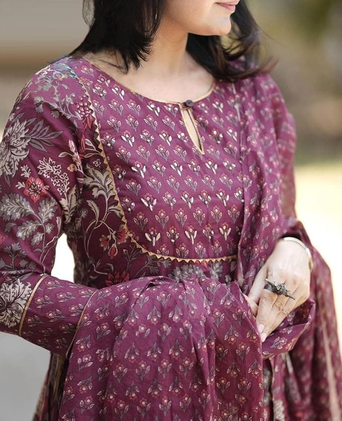 Zariya Women’s Anarkali Kurta Set with Dupatta