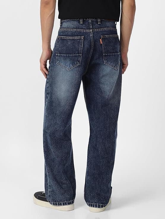 WestCore Men’s Dark Blue Baggy Fit Jeans