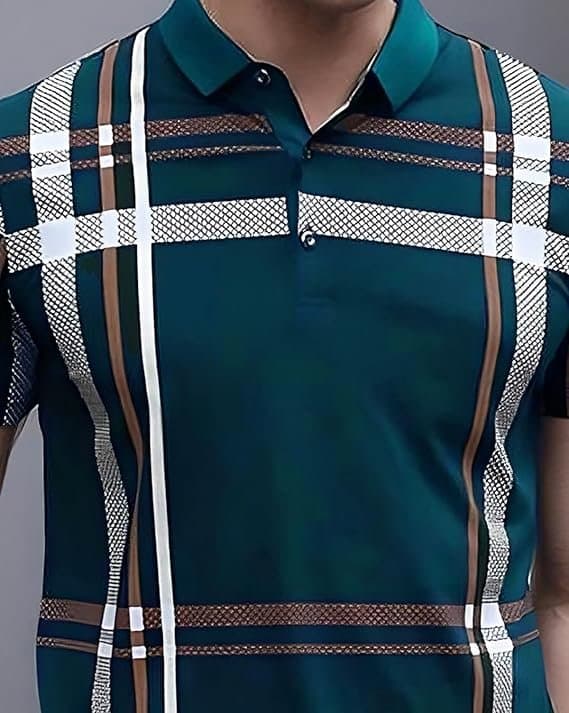 Velmora Men’s Blue Colorblock Polo T