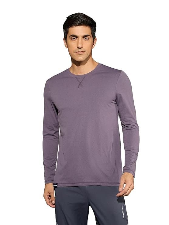FlexWear Men’s Grey Full Sleeve Crew Neck T