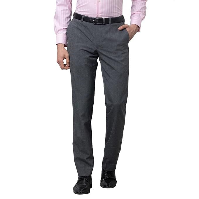 Velmora Men’s Grey Smart Fit Formal Trousers
