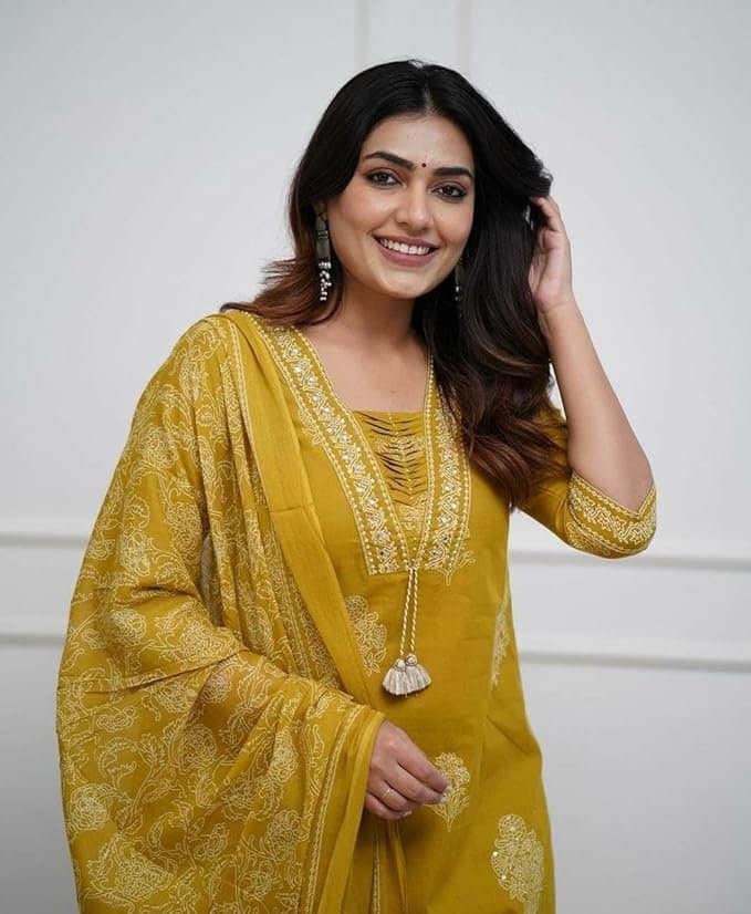 LuxeAura Women’s Mustard Silk Cotton Kurta Set