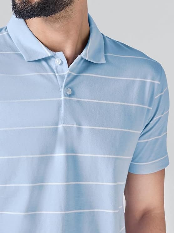 UrbanDrip Men’s Blue Striped Cotton T