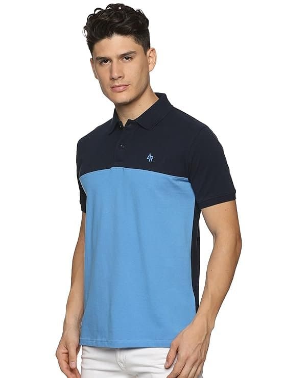 Velmora Men’s Blue Cotton Polo T