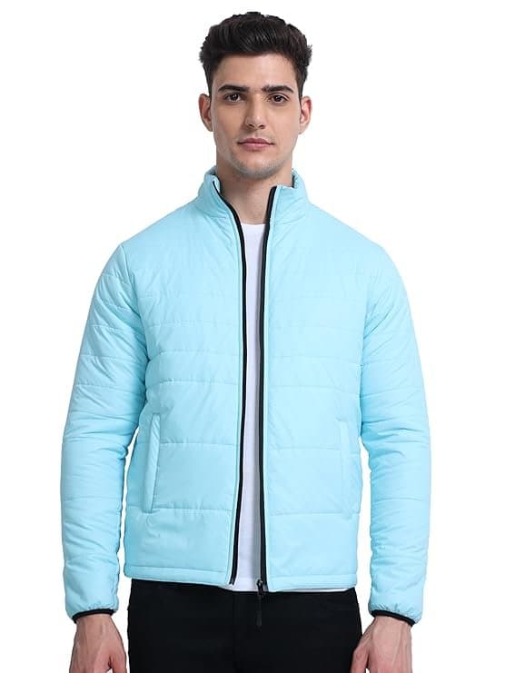 LuxeLayer Men’s Sky Blue Winter Jacket