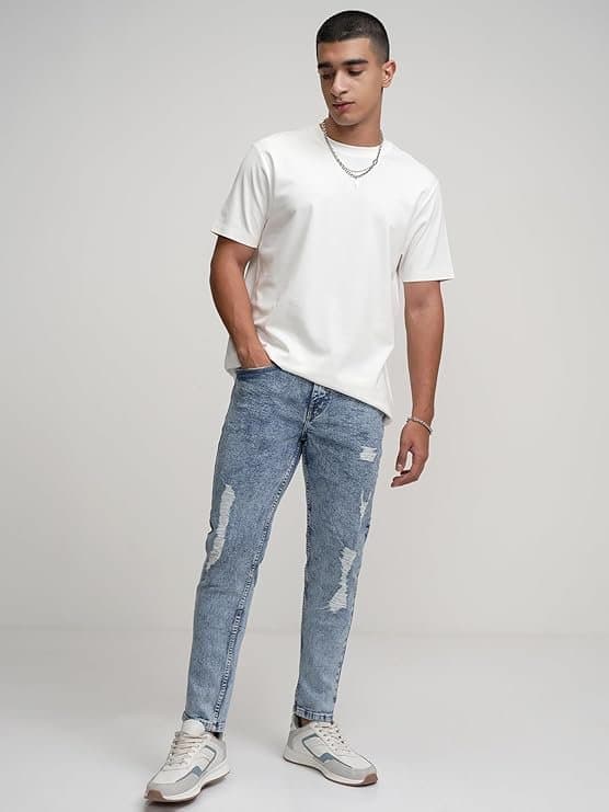 UrbanDrip Men’s Blue Tapered Fit Jeans