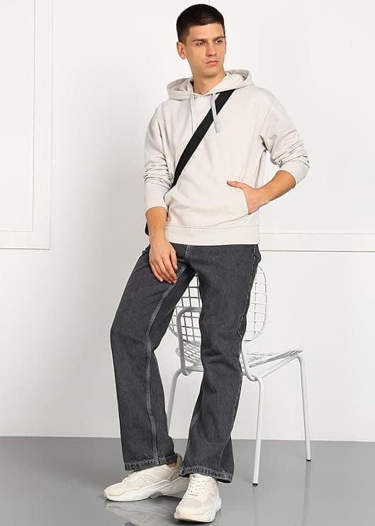 UrbanEdge Men’s Solid Oversized Hoodie