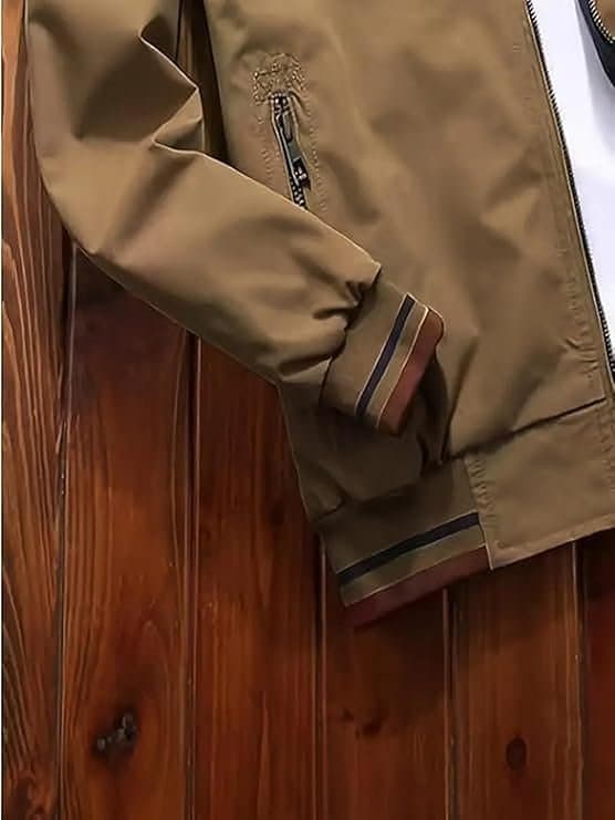 LuxeLayer Men’s Khaki Outdoor Jacket