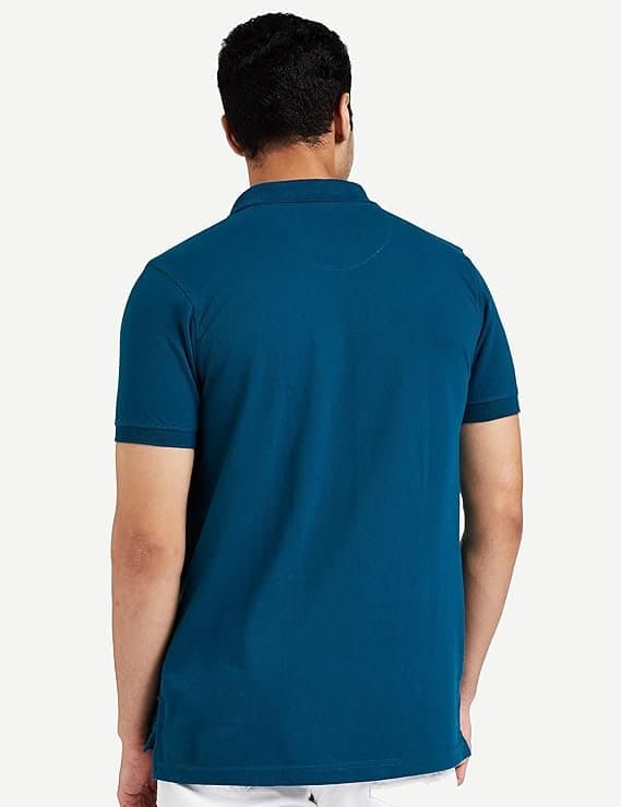 Velmora Men’s Teal Cotton Polo T