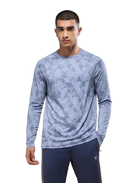 FlexWear Men’s Grey Printed Crew Neck T