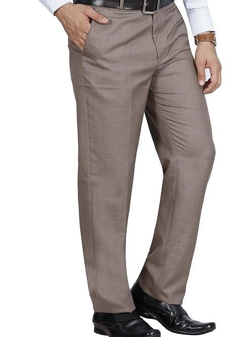 Velmora Men’s Black Regular Fit Formal Trousers