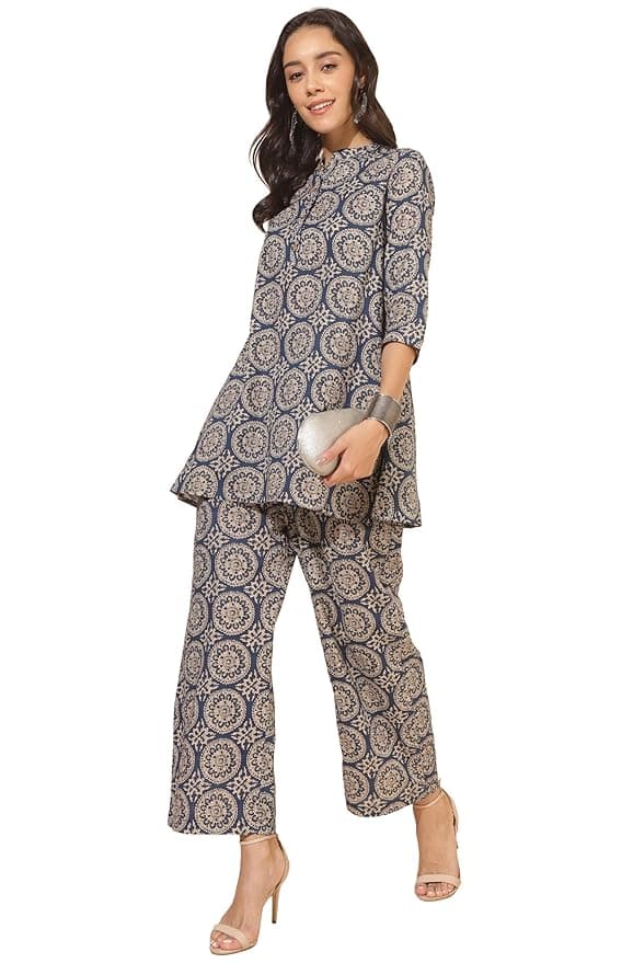 Zyra Women’s Grey Chiffon Co-ord Set