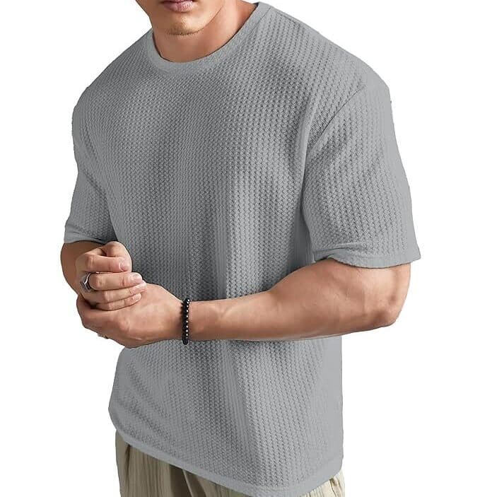 ZStreet Men’s Light Grey Oversized Dotted T