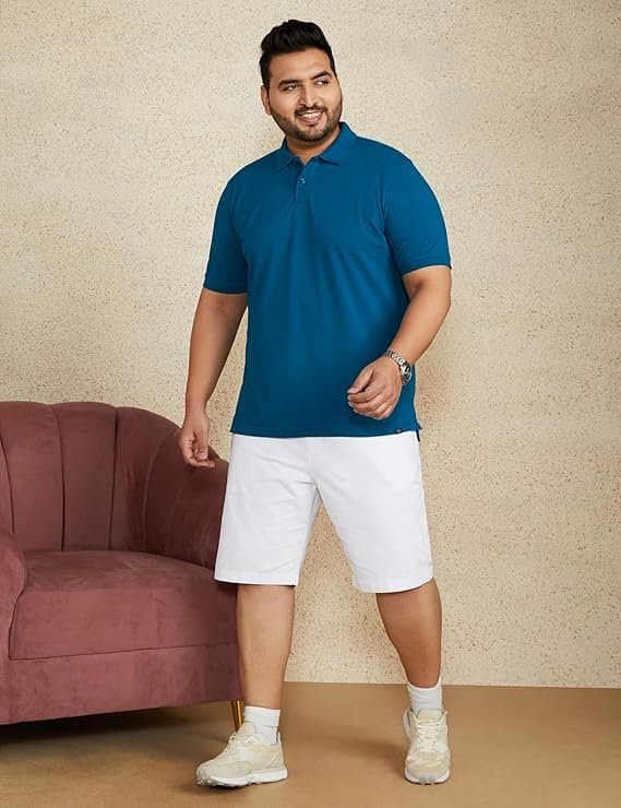 Velmora Men’s Teal Cotton Polo T