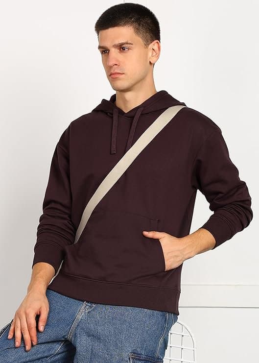 UrbanEdge Men’s Solid Oversized Hoodie