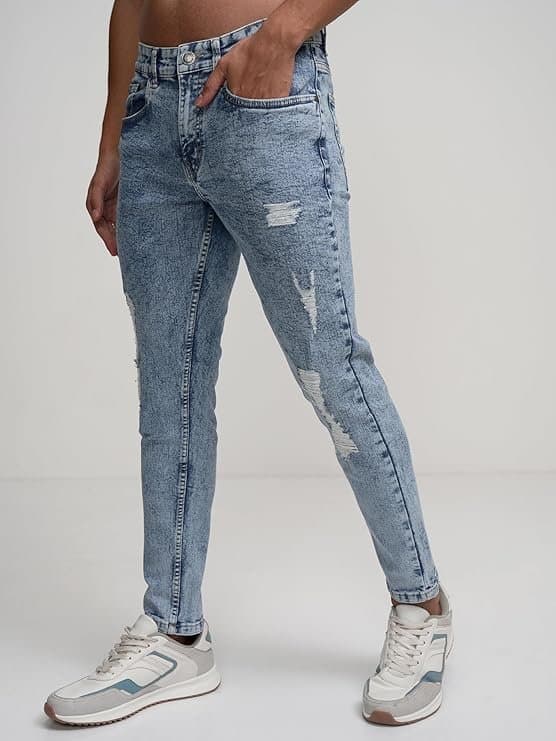 UrbanDrip Men’s Blue Tapered Fit Jeans