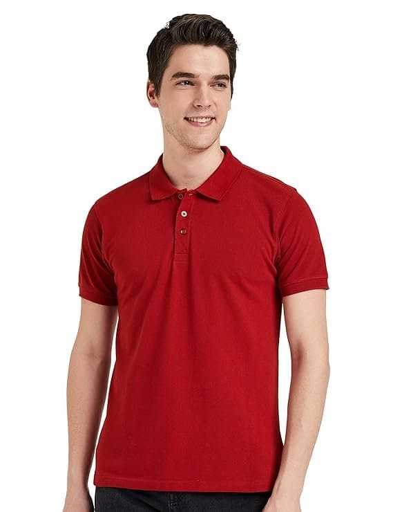 Velmora Men’s Red Cotton Polo T