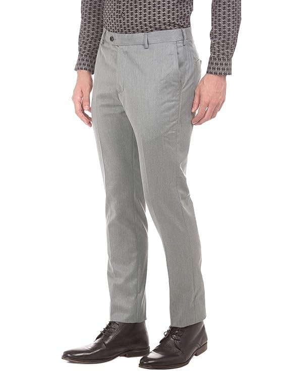 Velmora Men’s Black Tapered Fit Formal Trousers