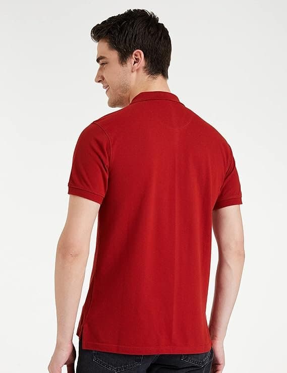 Velmora Men’s Red Cotton Polo T