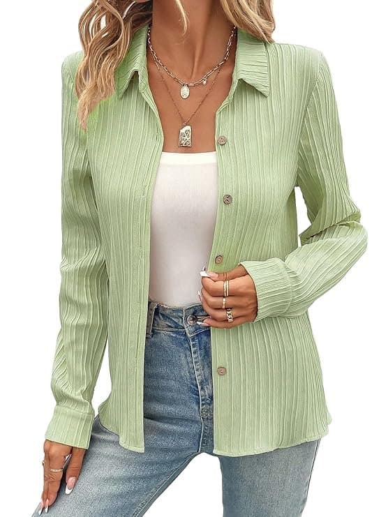 Velmora Women’s Slim Fit Textured Long Sleeve Top