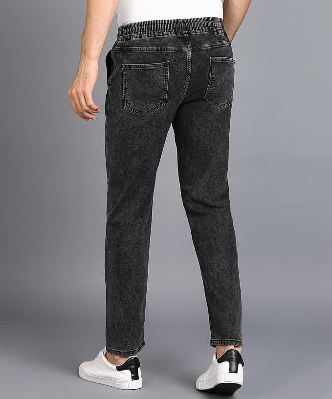 UrbanDrip Men’s Jet Black Regular Fit Jeans