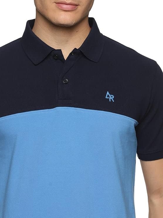 Velmora Men’s Blue Cotton Polo T