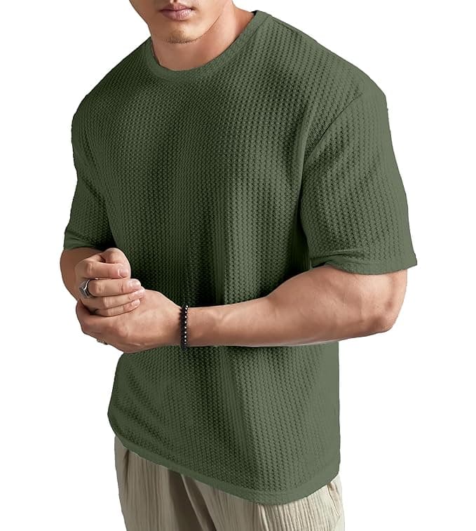 FlexWear Men’s Olive High Neck Cotton T
