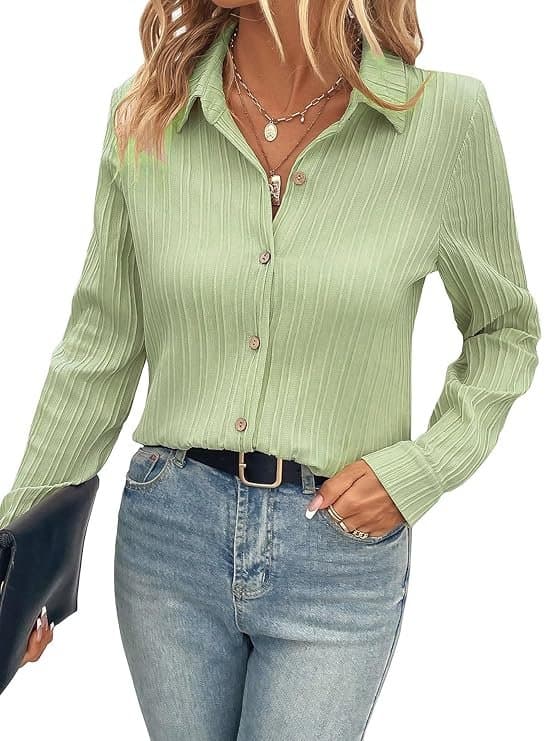Velmora Women’s Slim Fit Textured Long Sleeve Top