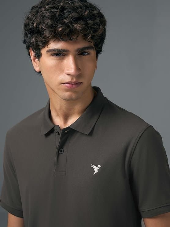 FlexWear Men’s Black Half Sleeve Polo T