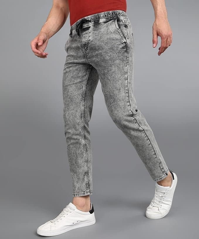 UrbanDrip Men’s Light Grey Regular Fit Jeans